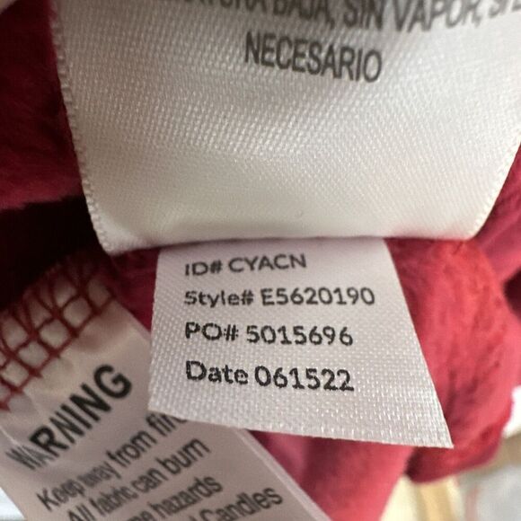 Eileen West Velour Full Zip Long Robe Womens S/M Crimson Red Pockets Soft Plush - Picture 7 of 7